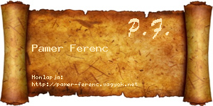 Pamer Ferenc névjegykártya