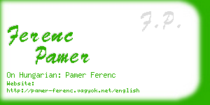 ferenc pamer business card